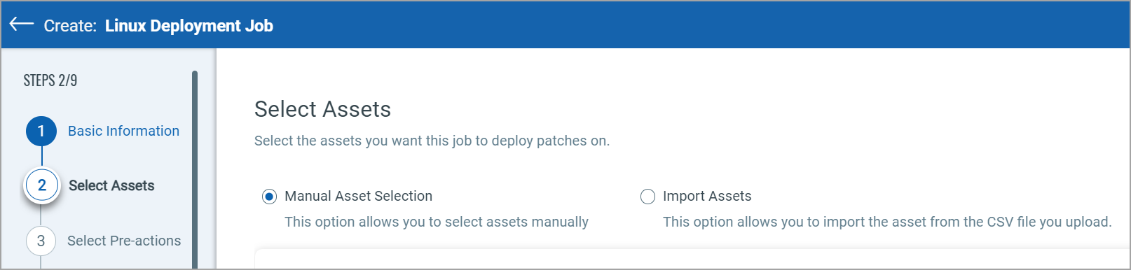 Asset Selection Method.