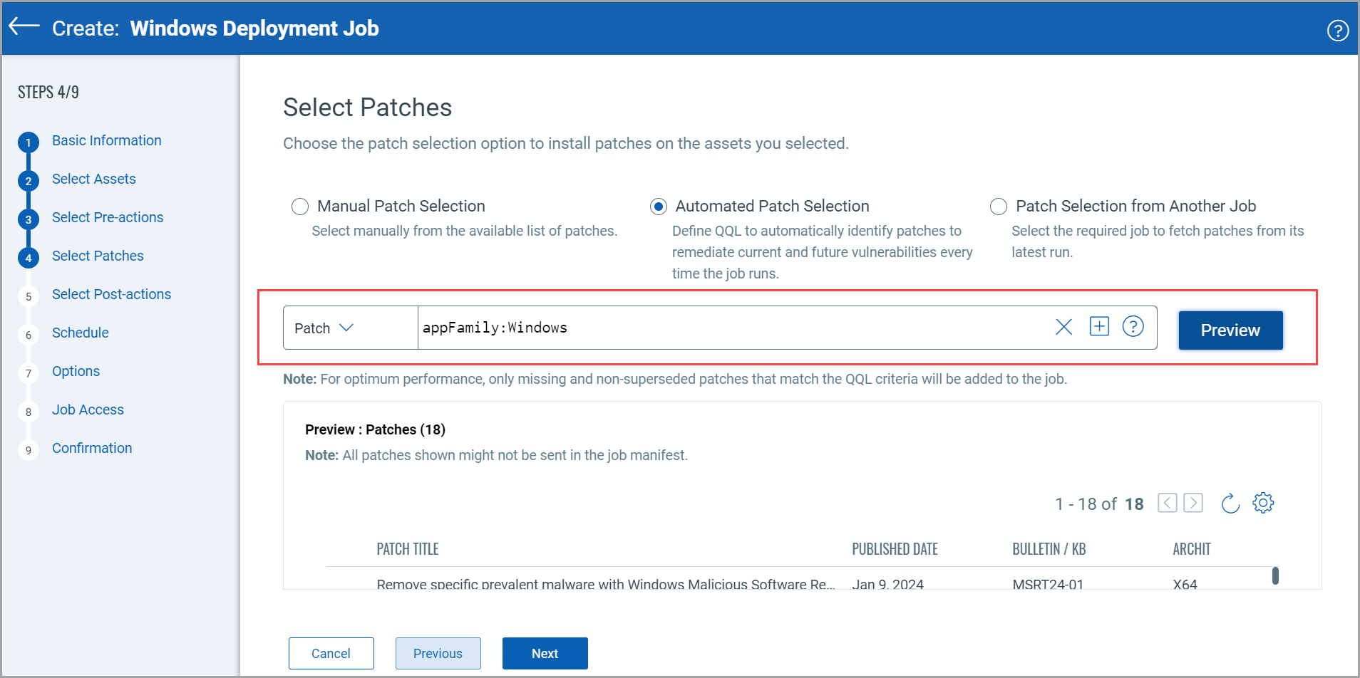 Automated Patch Selection. 