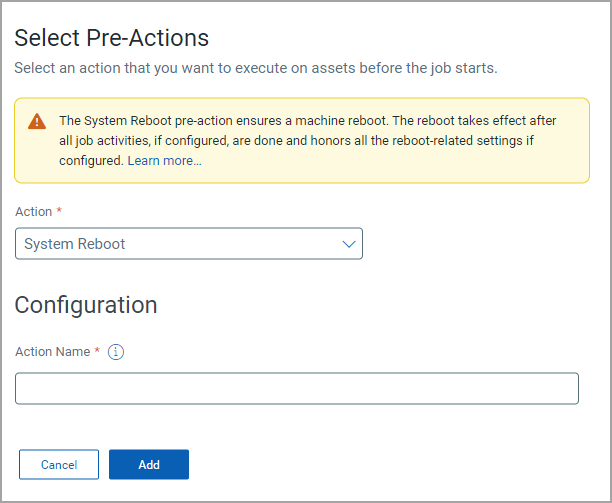 System Reboot Pre-Action.