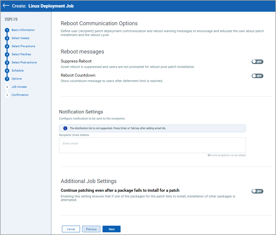 Reboot Communication Options