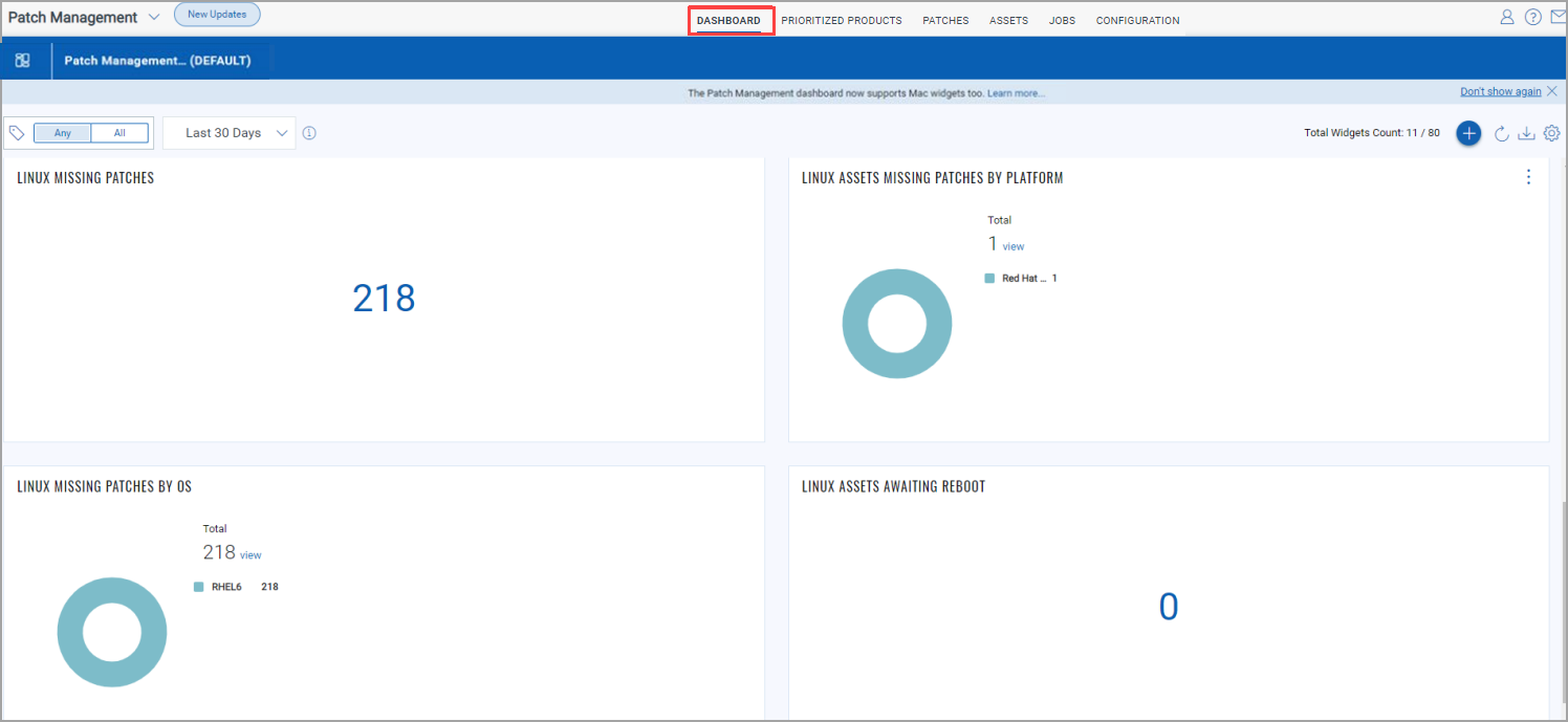 Linux dashboard widgets.