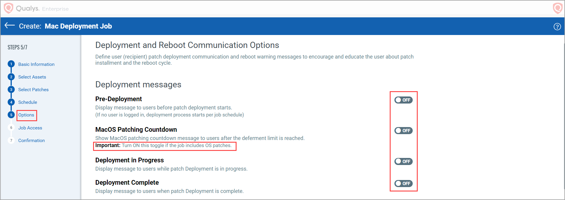 Mac Deployment Job Reboot Messages.