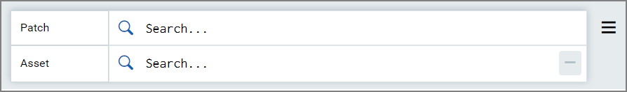 patch and asset tokens search bar.
