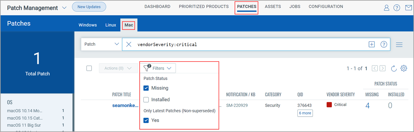 Filters for Mac Assets