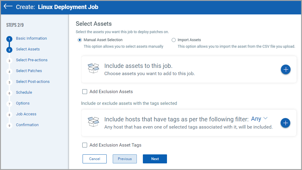 Add exclusion assets for linux.