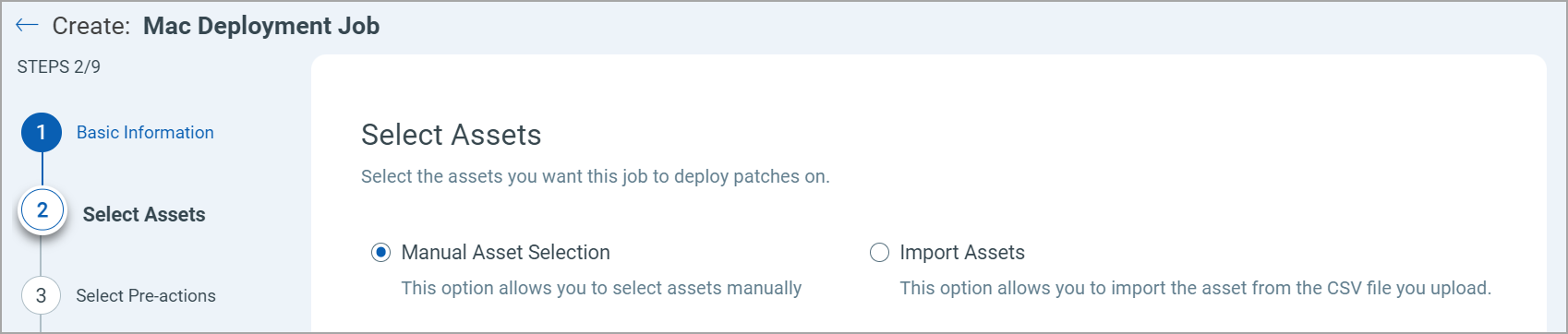 Asset Selection Method.