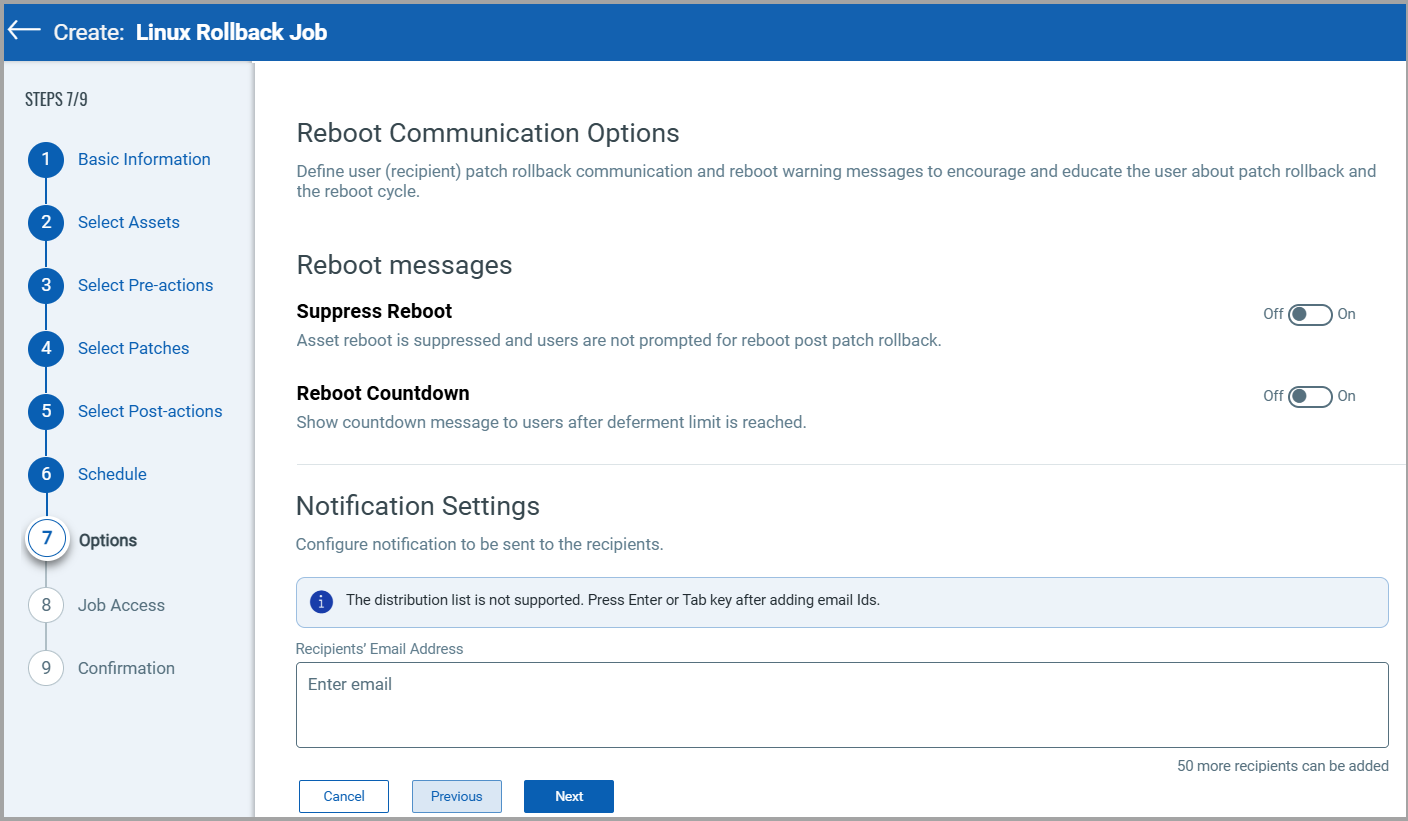 Reboot Communication Options.