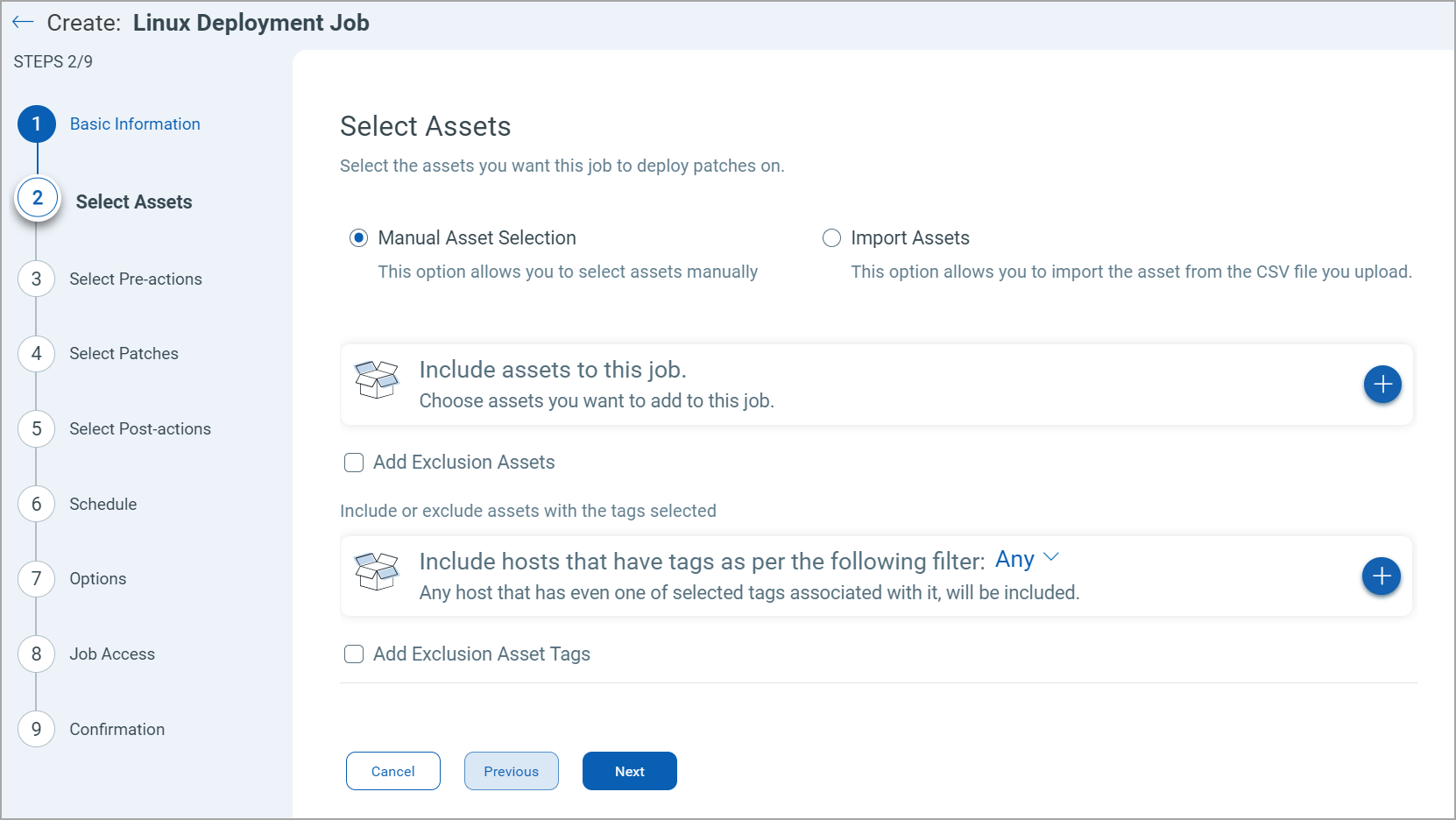 Add exclusion assets for linux.
