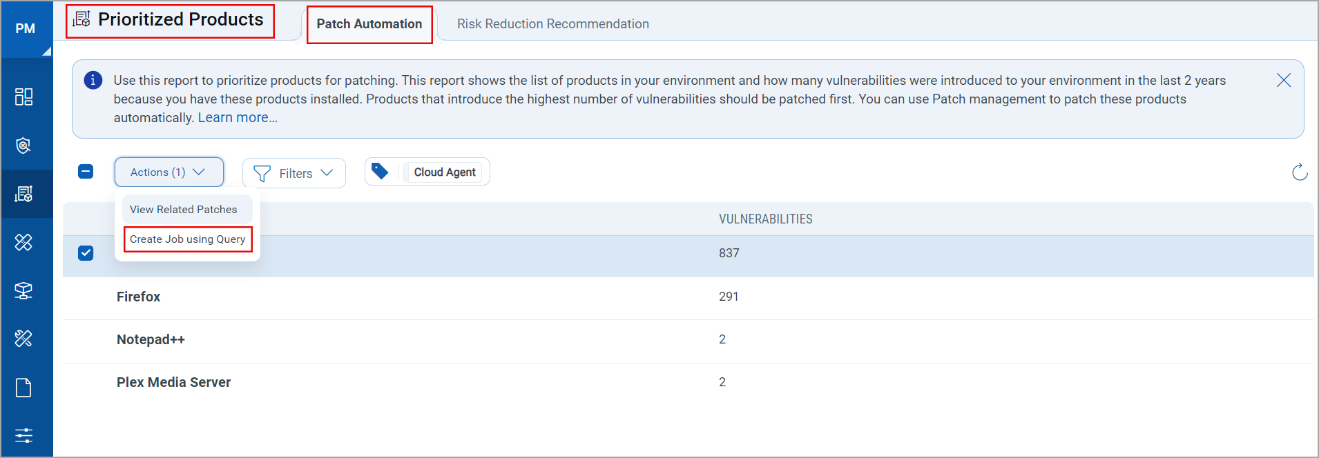 Create Job for Prioritized Products.