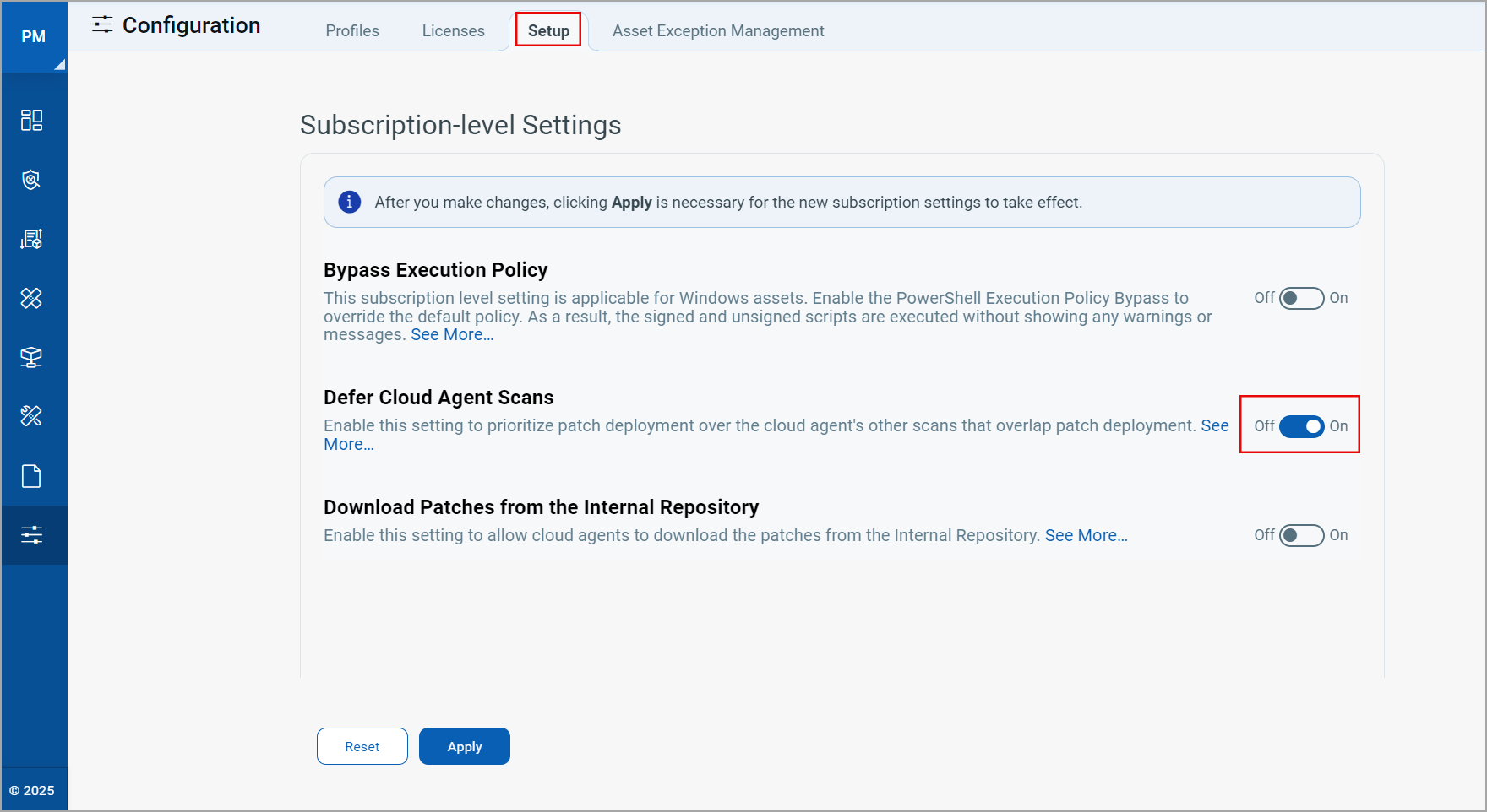 Defer Cloud Agent Scans.