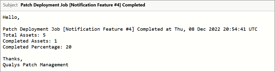 Patch Job Completed- Email template.
