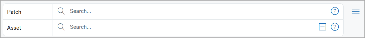 patch and asset tokens search bar.