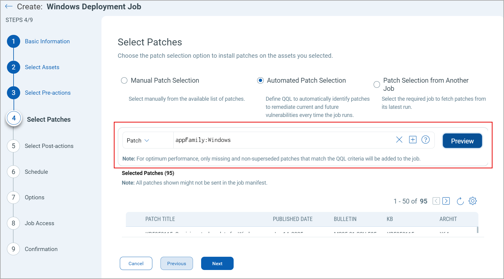 Automated Patch Selection.