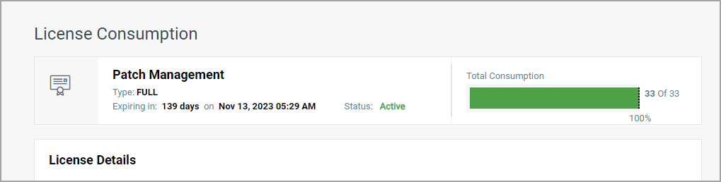 License consumption matches your license limit.