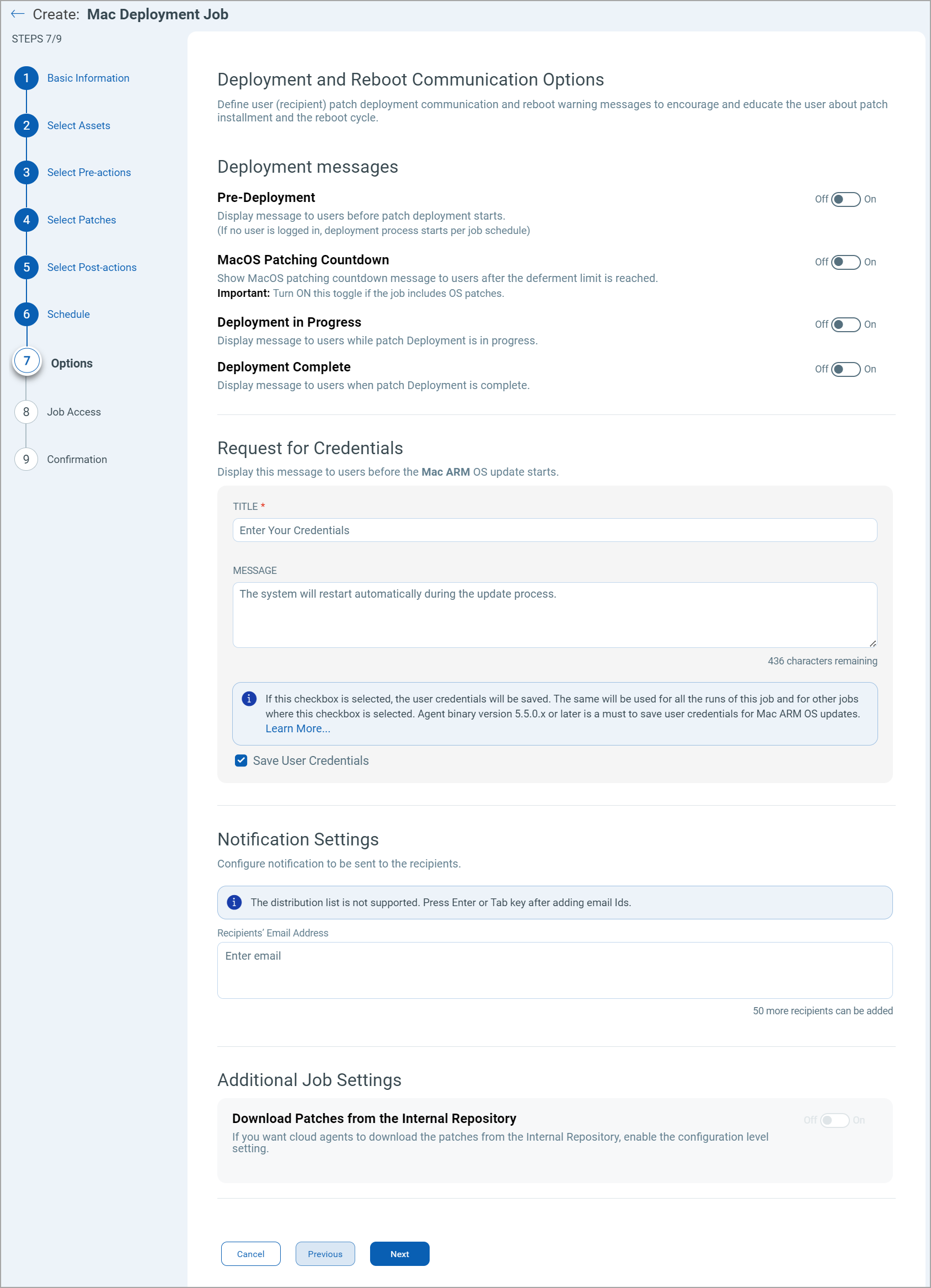 Deployment and Reboot Communication Options - Mac Job.