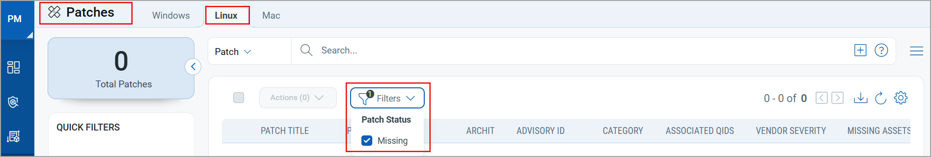 Filters for Linux Assets