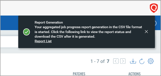 Report generation message.