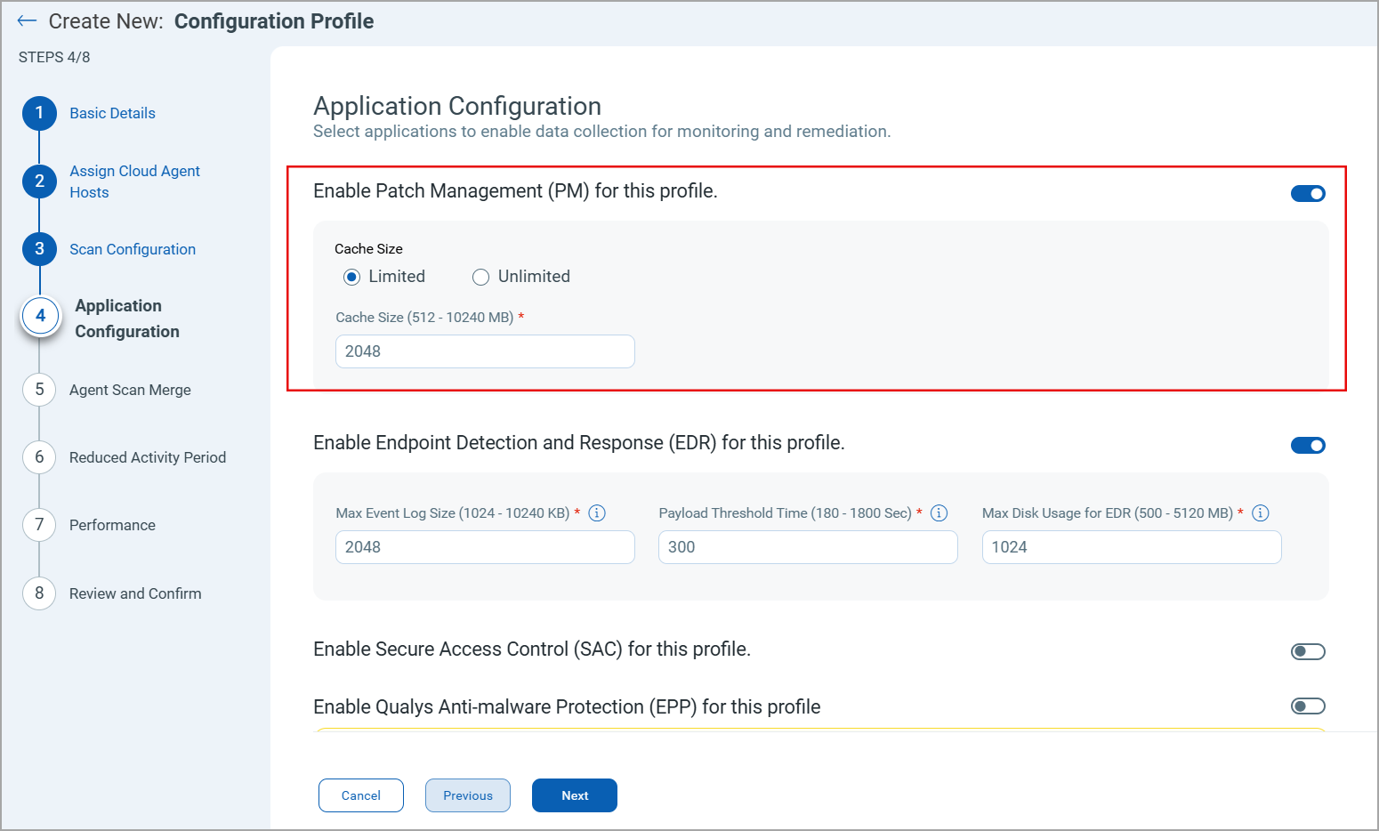 CA configuration profile - Enable PM module.