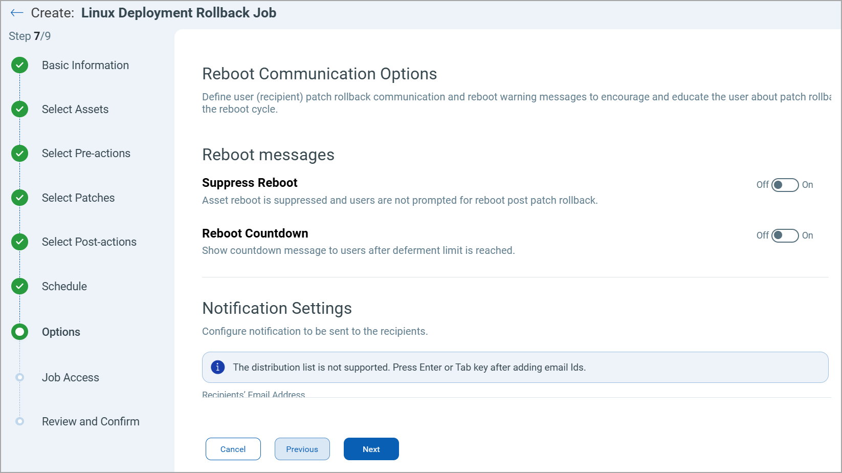Reboot Communication Options.