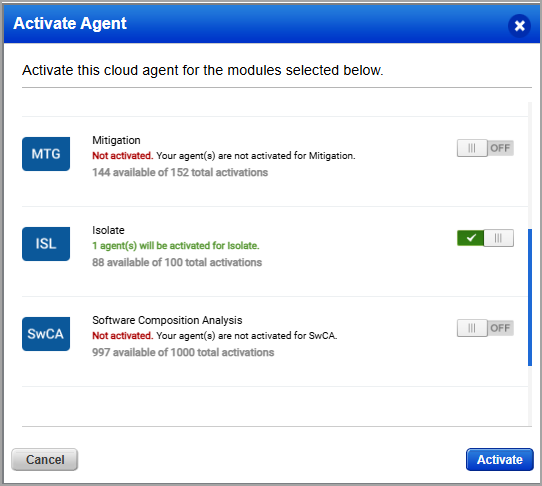 Activate Isolate Toggle.