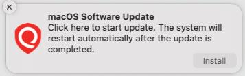 MacOS Update Initiated