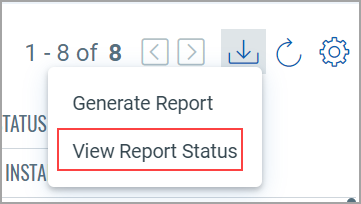 View Assets Report Status.