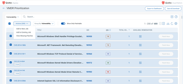Remediating multiple vulnerabilities at a time. 