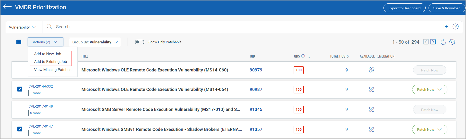 Remediating multiple vulnerabilities at a time. 