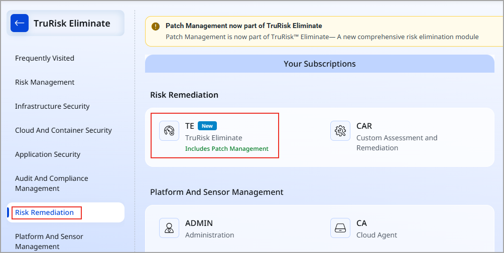 TE new name on the Qualys platform