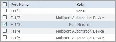 Select the checkbox next to the port for monitoring 
