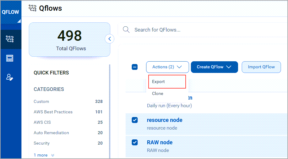 Import and export QFlows.