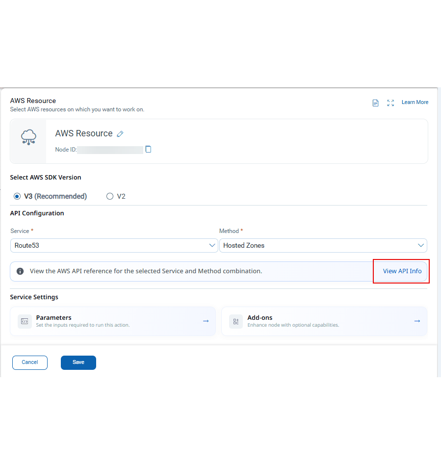 Animated demo of in-context API method and parameter descriptions in QFlow