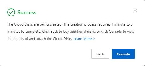 Cloud disk order confirmation
