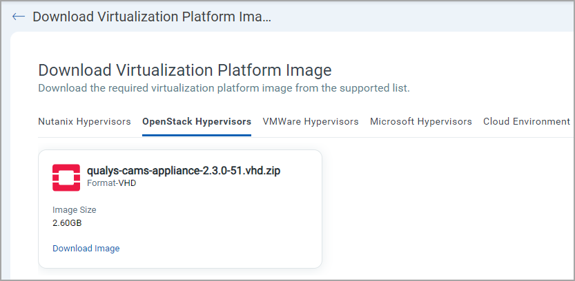 Download VP Image for OpenStack