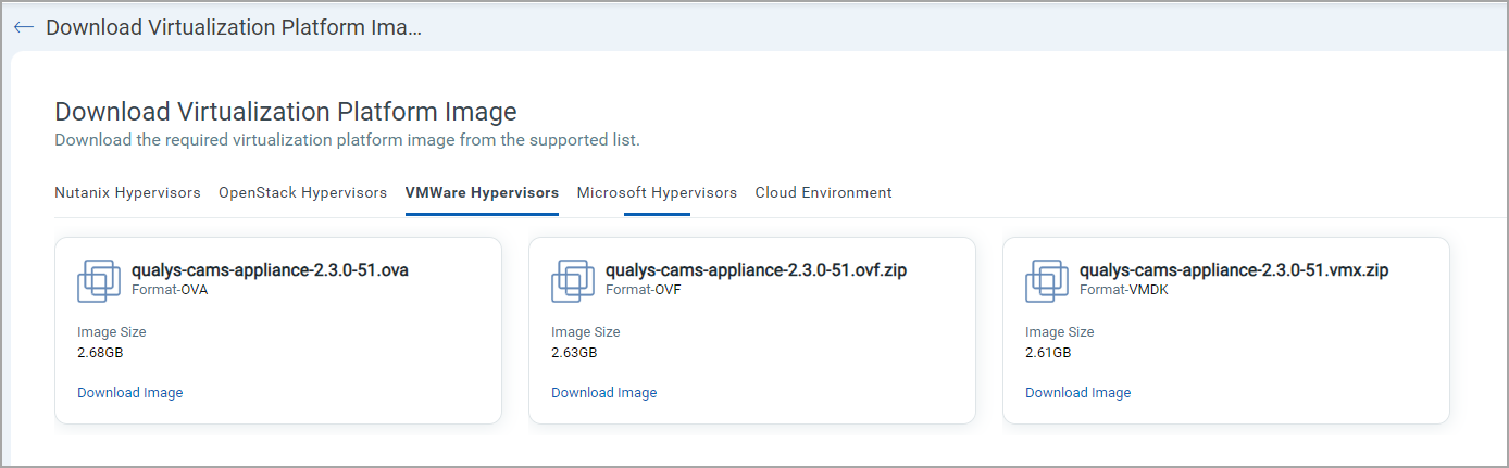Download VP Image for VMWare
