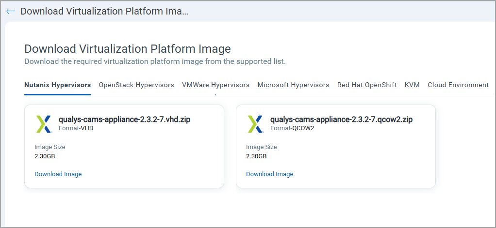 Download VP Image for Nutanix
