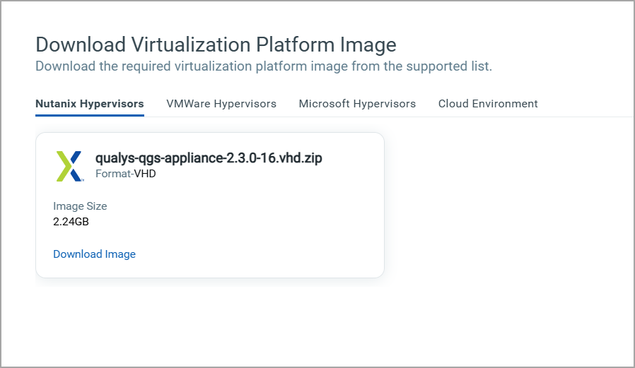 Nutanix hypervisor appliance platform image