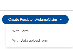 Create Persistent Volume Claim page