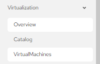 Virtual Machines page in OpenShift