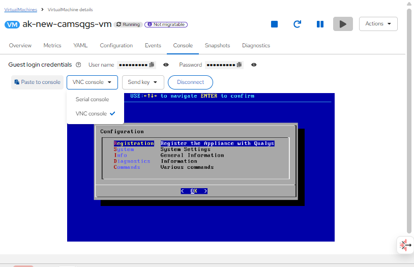 Serial console access option