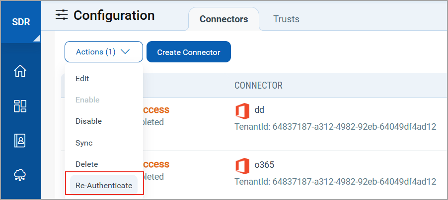 Re-authenticate connector.