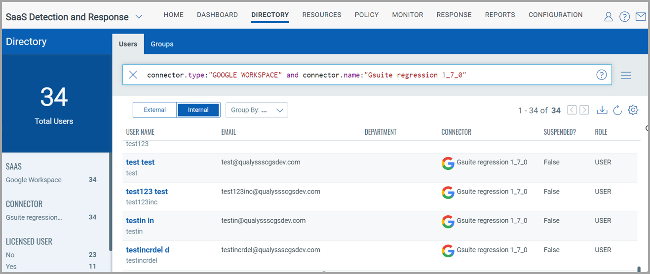 Directory tab of SaaSDR 