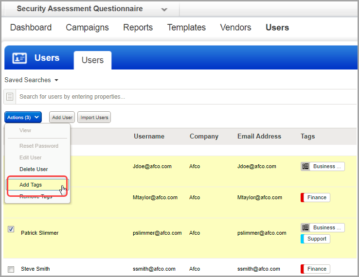assign tags