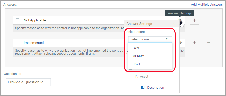 set answer score