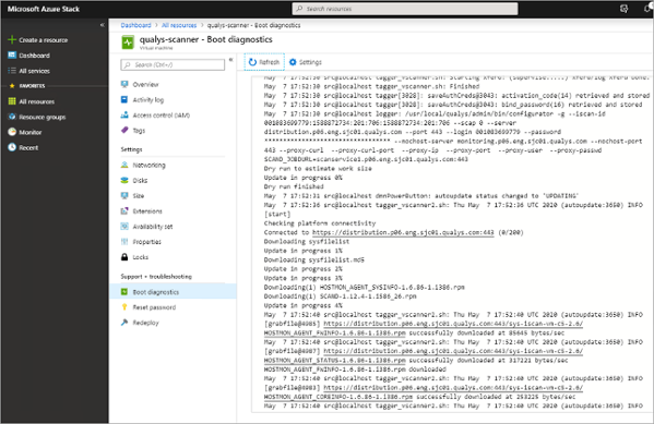 Boot diagnostics serial log