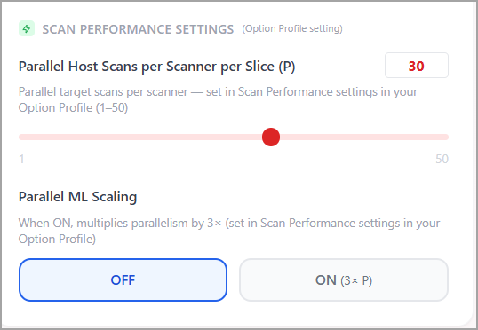 Scan performance Settings.