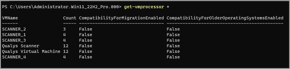 view vm processor.