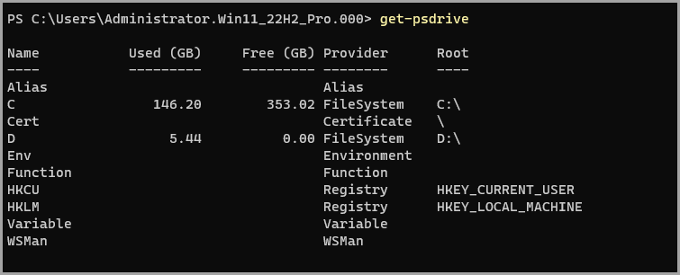 information on logical drives in Windows.