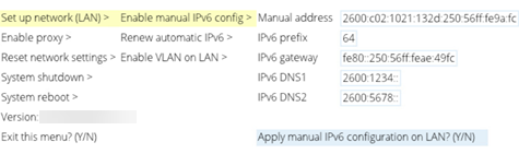 Enable manual IPv6 config