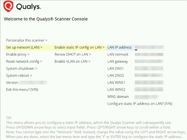 scanner console set up lan